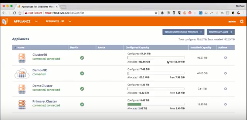 'One Click' NexentaCloud Deployment within NexentFusion
